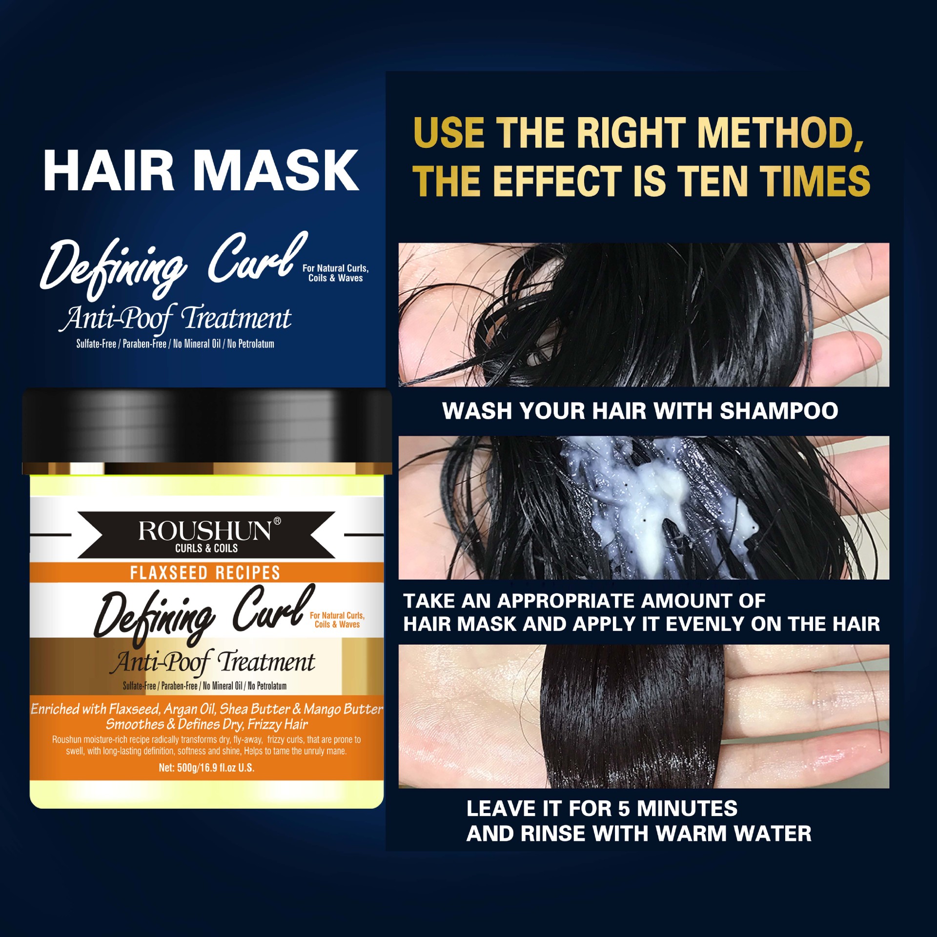 ROUSHUN Nourish HairTreatment, a hair mask and hair mask for improving frizz, is available for wholesale from the manufacturer pic 6