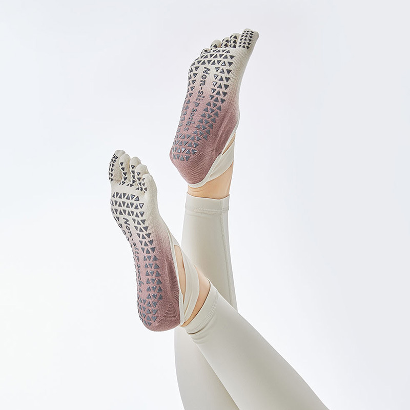 新渐变色棉分指瑜伽袜子专业防滑女士五指袜普拉提健身亚马逊跨境详情9