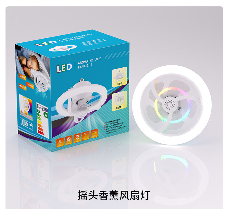 360° oscillating aromatherapy fan lamp, minimalist style, ultra-quiet ceiling fan lamp for hall, dining room and bedroom pic 17