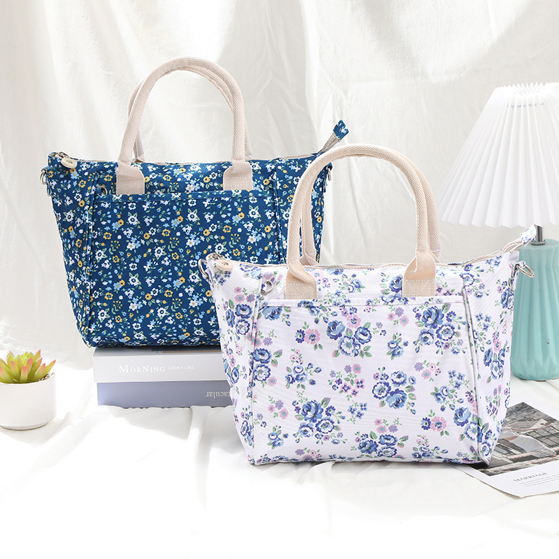 防水牛津布印花女手提包上班妈咪便当包多功能便携式购物手拎女包详情4