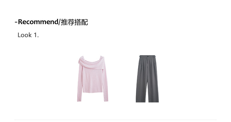 黄峥设计感气质薄款女式针织衫2023秋季韩版显瘦休闲上衣133MT131详情12