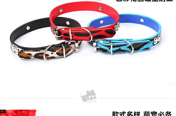 Direct sales from pet supplies manufacturers: Leopard print dog collars, dog collars, dog chains in stock for wholesale pic 27