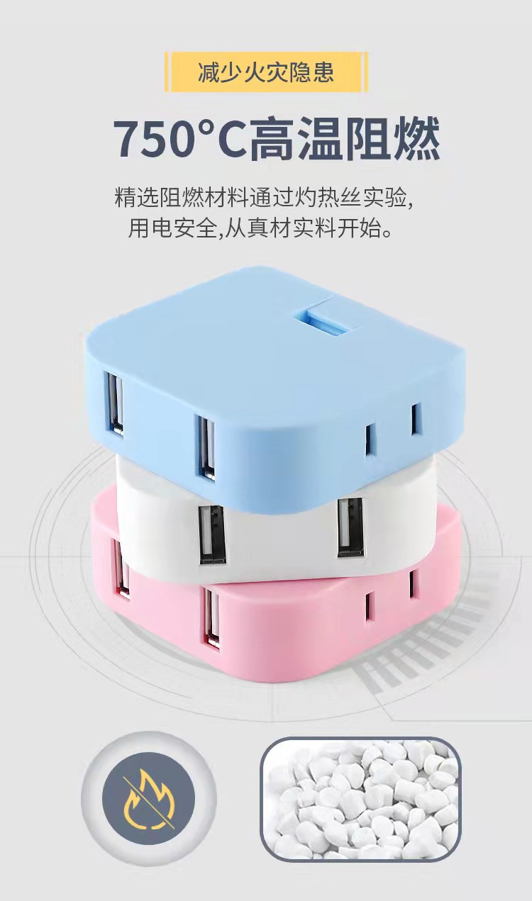 180 rotating socket converter, one turn for three household ultra-thin wall-mounted power conversion plug, US standard socket pic 13
