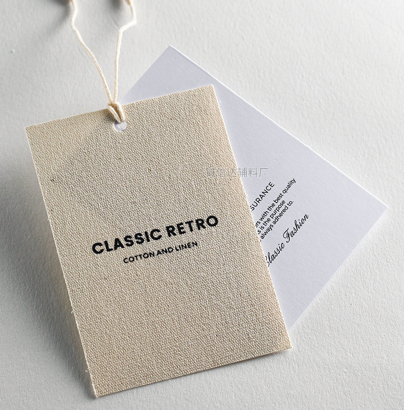 棉麻吊牌定 做LOGO高端女装帆布挂牌定 制衣服丝网印标签制作商标详情31