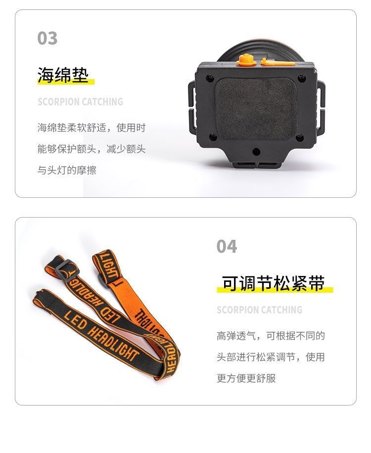 8+1 lithium battery ultraviolet scorpion-catching special headlamp led purple light scorpion-catching scorpion lamp strong light rechargeable pic 10