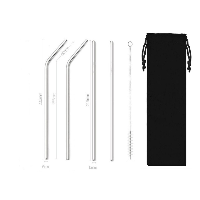 SWENO thickened 304 stainless steel straws, eco-friendly and portable, black bag straw set, customizable, portable, easy to clean, reusable, thickened stainless steel straws for outdoor and household use. pic 18