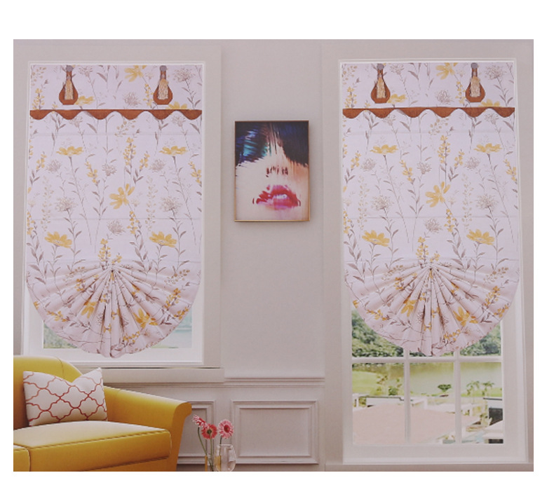Nordic simple fabric curtains for study, dining room and bedroom partitions, fan-shaped Roman curtains, and lifting roller blinds are supplied by the manufacturer pic 12