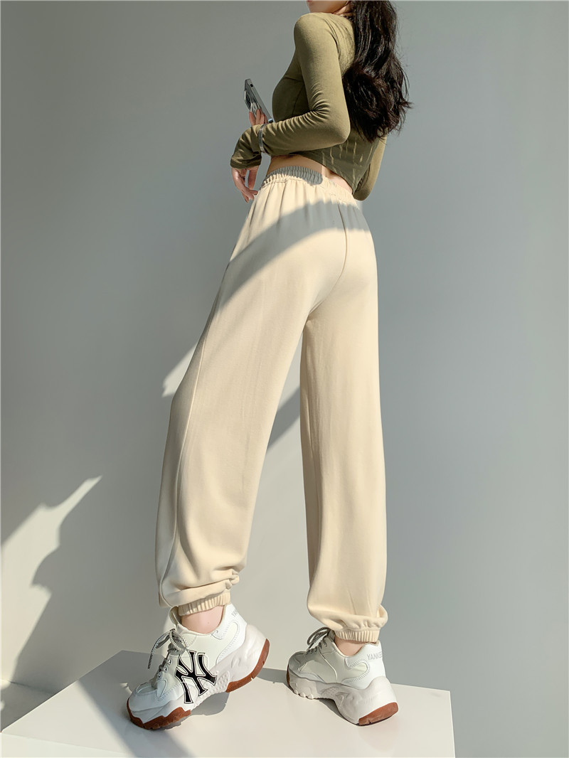 (Glutinous rice wide-leg pants) High-waisted, sagging, straight-leg wide-leg floor-length pants with a design sense, grey casual pants, trendy ins pic 27