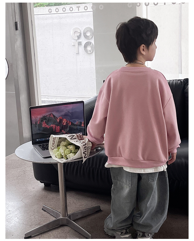 童酷儿童秋装2024湖州织里童装韩版宝宝上衣潮酷字母印花男童卫衣详情17