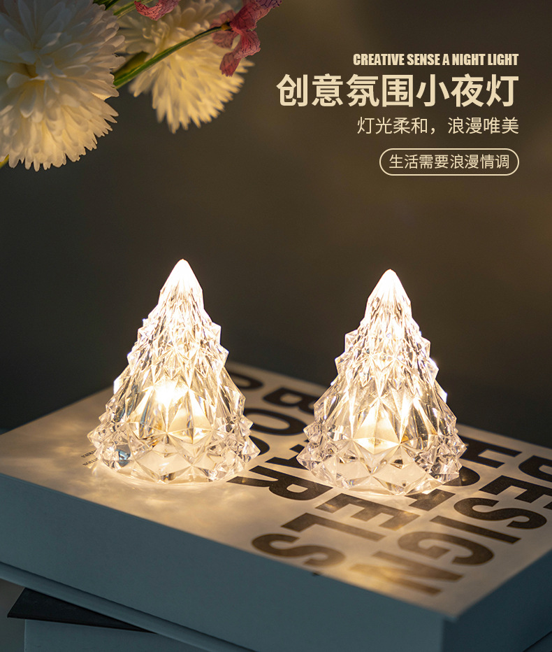 Wholesale Christmas decorations, diamond and crystal ambient lights, restaurant ornaments, acrylic led Christmas trees and night lights pic 1