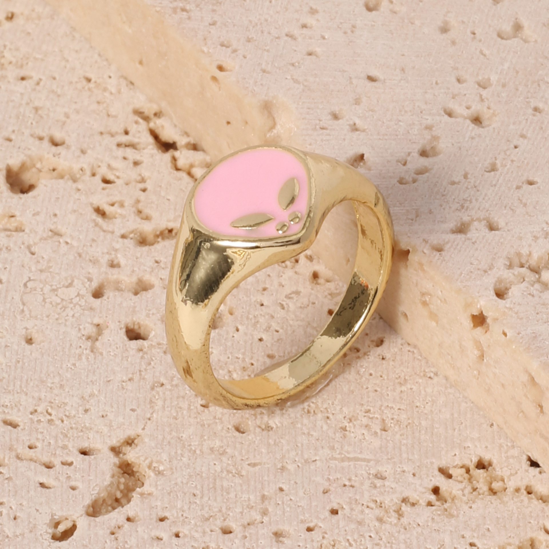 New cross-border ins European and American ring set, sweet, fresh and creative oil-dropping ring, color-preserving electroplated food ring wholesale pic 5