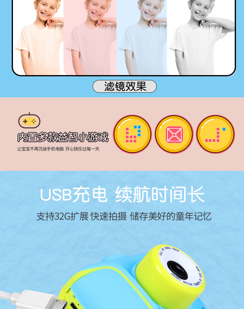 高清卡通迷你相机 儿童相机 学生数码照相机 迷你拍照摄影摄像详情10