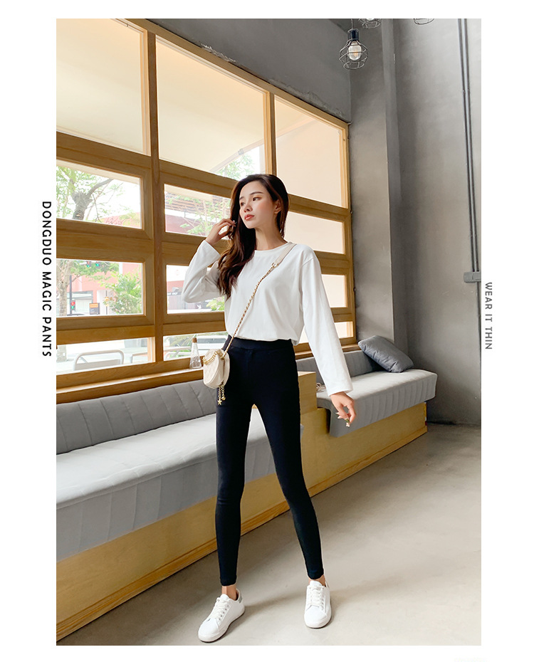 Magic Pants Women 2022 New style outerwear long pants for women, fleece and thickened, high-waisted, slimming, versatile, hip-lifting, petite leggings pic 28