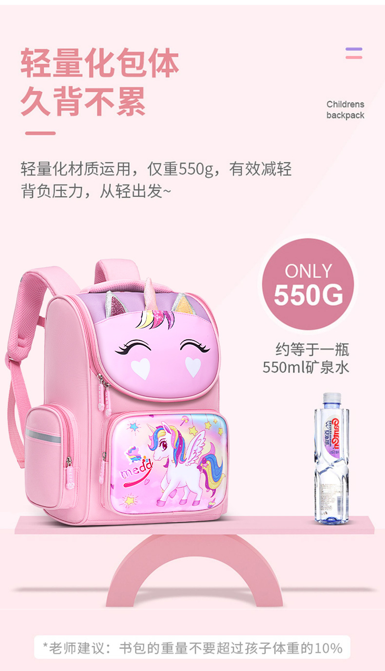 新款儿童书包小学生减负护脊双肩背包男女孩1-3-6年级可爱太空包详情8