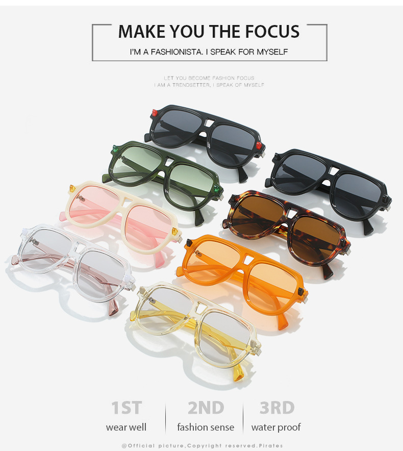 跨境新款大框墨镜欧美时尚男女蛤蟆镜简约复古款派对潮拍太阳眼镜详情3