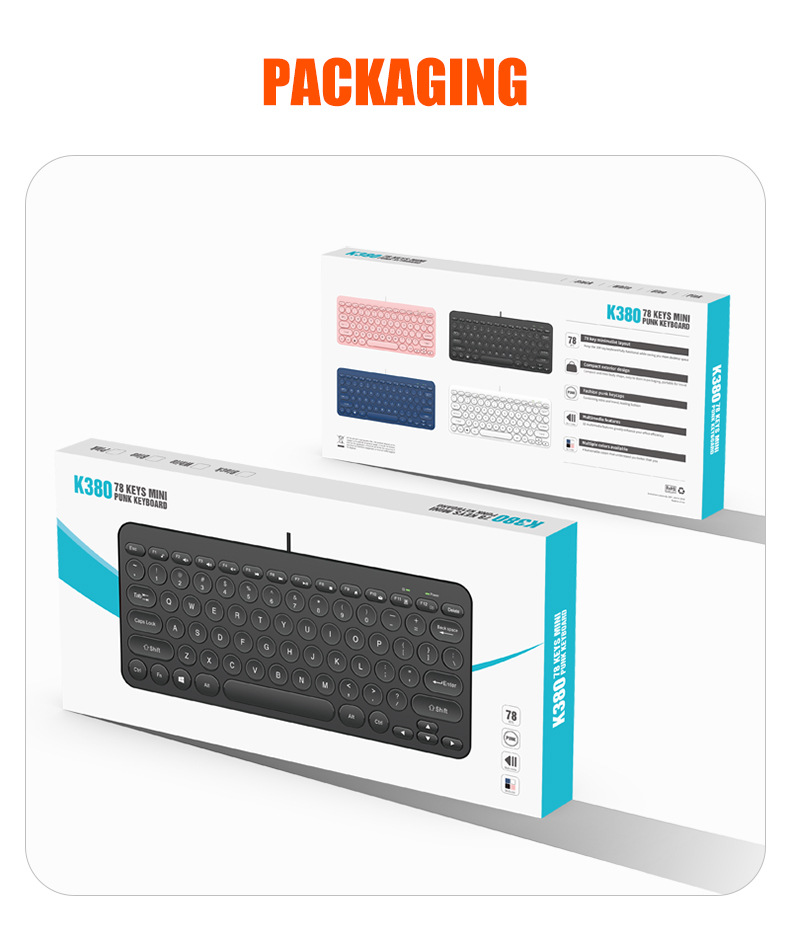 The K380 external keyboard for laptops, with retro round keycaps and silent keys, is a universal neutral keyboard for desktop laptops pic 24