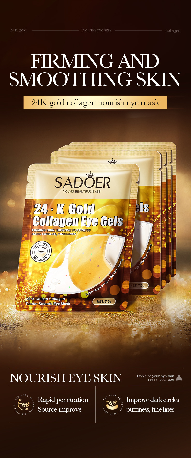 全英文SADOER麦角硫因紧致眼膜 保湿眼部滋润眼膜跨境外贸批发专供外贸专供外贸详情14