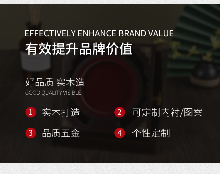 Factory-customized creative new Chinese-style wooden ashtrays, simple and modern Japanese-style wooden ashtrays, square ebony wood, national trend pic 6