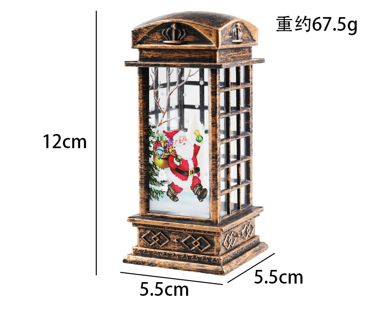 Cross-border new Christmas decorations: small wind lamps, retro phone booths, night lights, and creative Christmas gifts pic 15
