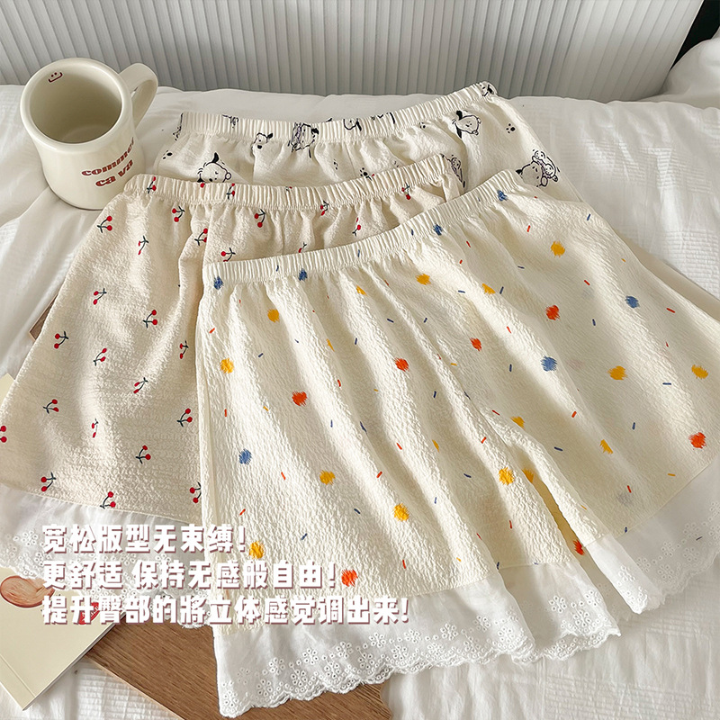 2024新款印花打底裤女时尚家居安全裤超薄舒适可外穿可爱少女jk裤详情22