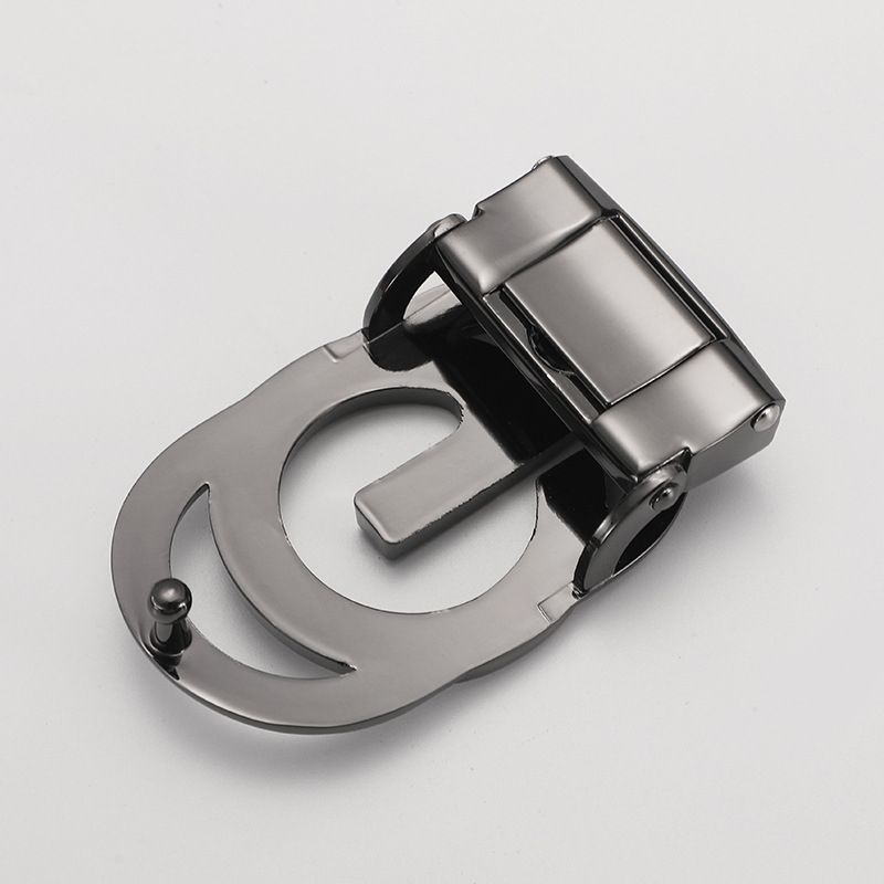 厂家直供皮带扣合金扣头字母扣时尚男款腰带头3.5平滑扣打孔板扣详情5