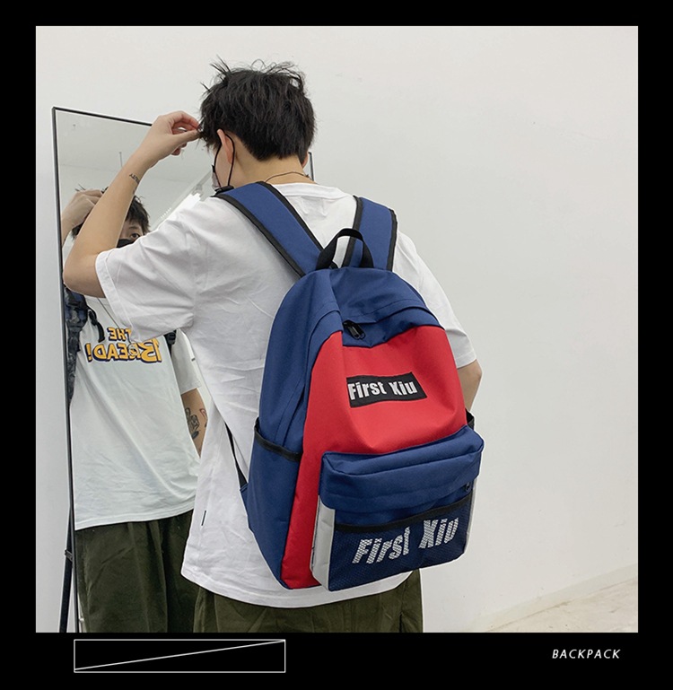 双肩包女2020新款大学生ins风书包韩版原宿ulzzang潮牌百搭背包男详情22