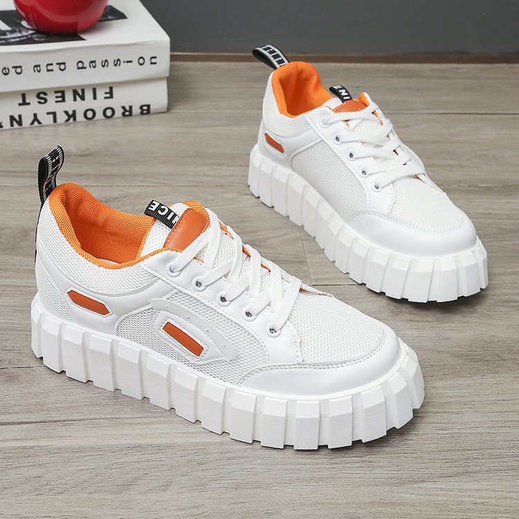 跨境外贸大码2021秋季新款街头时尚潮流圆头厚底女式休闲板鞋单鞋详情37