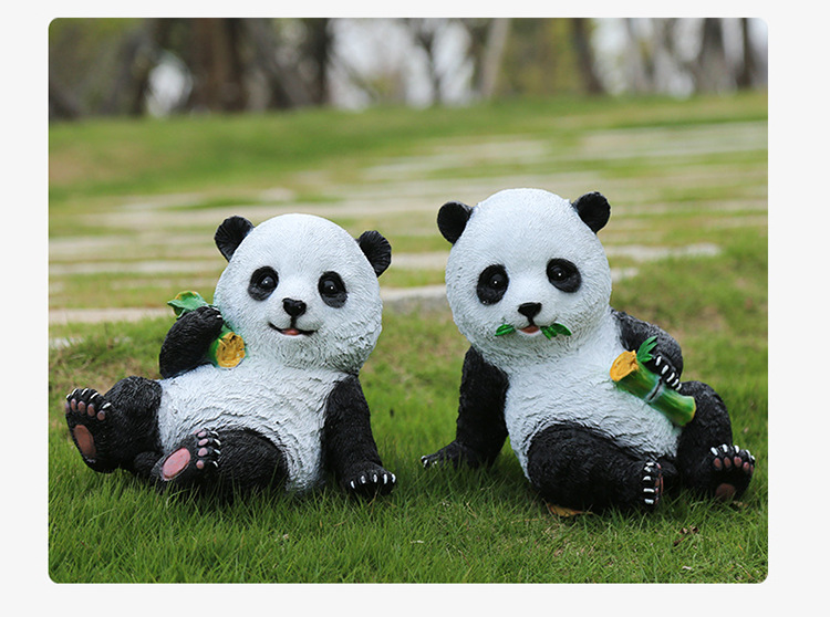 花园装饰 庭院摆件 户外草坪园林雕塑树脂工艺品动物仿真熊猫摆件详情12