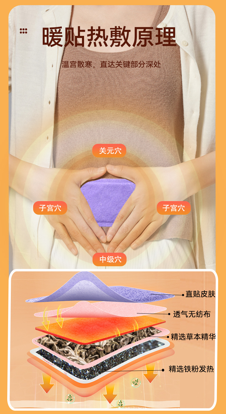供应暖贴暖宝宝贴保艾草暖身贴 暖宝贴宫暖女热敷腰腹部热帖厂家详情8