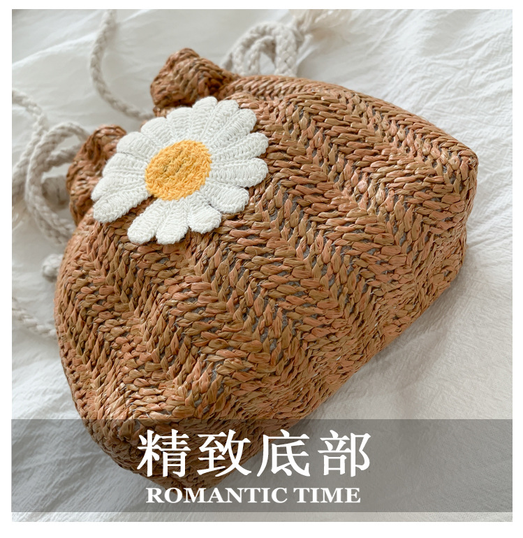 2021 new stylish drawstring bucket bag for women, Daisy woven bag, fashionable and compact mobile phone bag pic 26