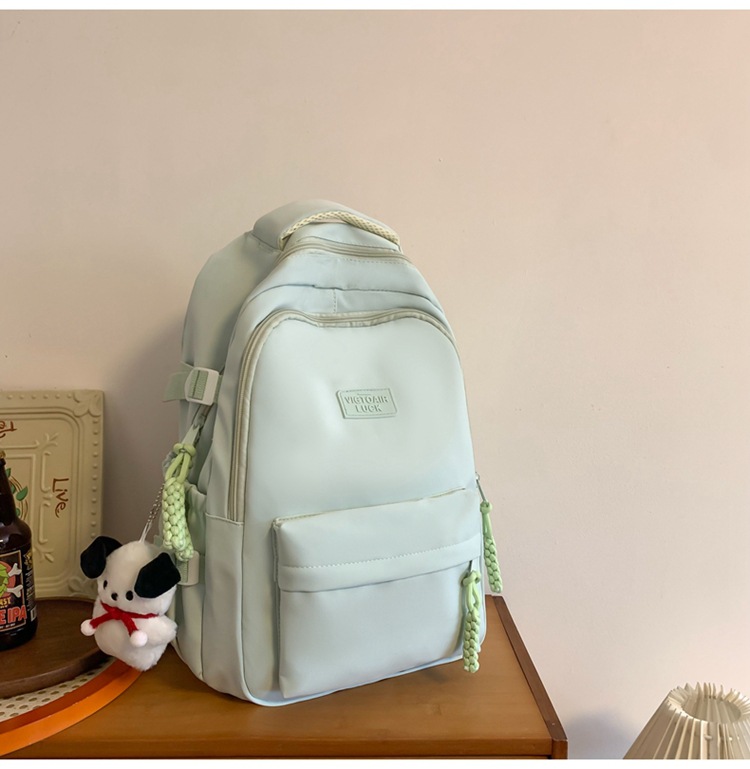 书包大容量高颜值初高中生新款双肩包大容量纯色简约防泼水背包详情36