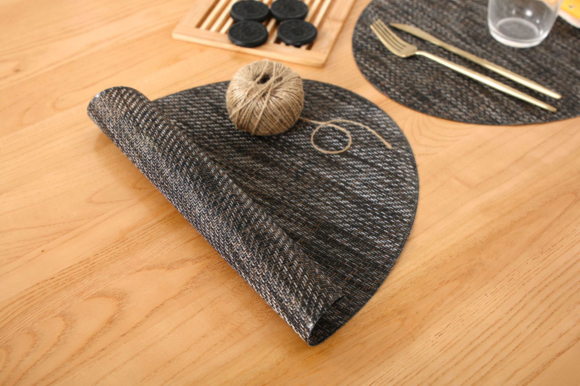 Coffee table MATS, table MATS, Japanese-style PVC simple oval table MATS, striped tablecloths, tablecloths, bowl MATS, heat insulation MATS, table MATS pic 10