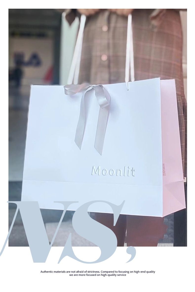 High-end white card paper handbag customization, logo professional customization, suitable for clothing stores, shopping gift bags, gift boxes, packaging. Other categories can also be customized pic 29