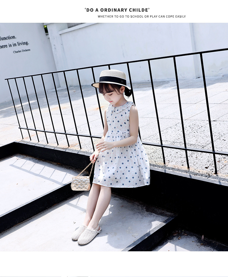 Falda de algodón para niñas 2023 nuevo vestido de verano niño niño medio grande vestido floral de algodón abierto hombro espalda falda de corazón pic 27