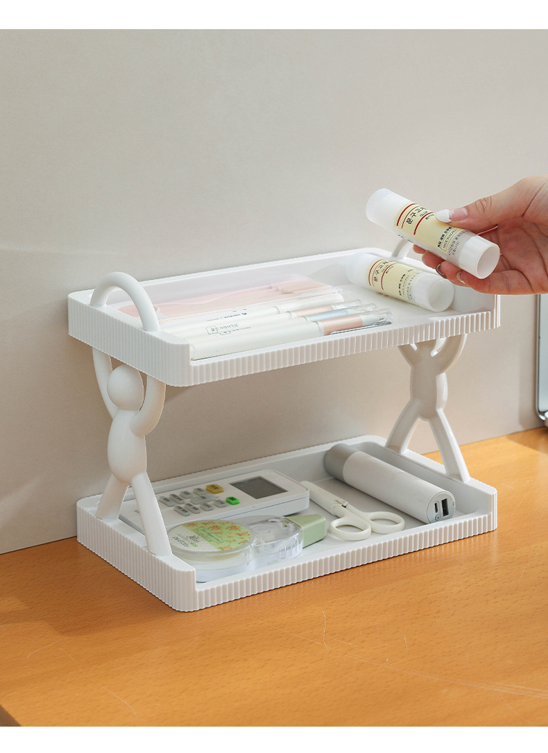 The small figure tiered storage rack, nail-free bathroom and washbasin storage rack, three-layer stacked stationery storage rack, for export only, for export only, for export only pic 22