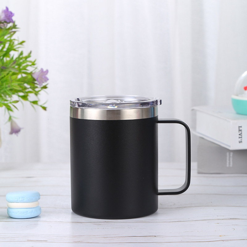 Simple 304 stainless steel insulated cup with handle, office water cup, fruit-colored straight car cup, customizable as a gift pic 4