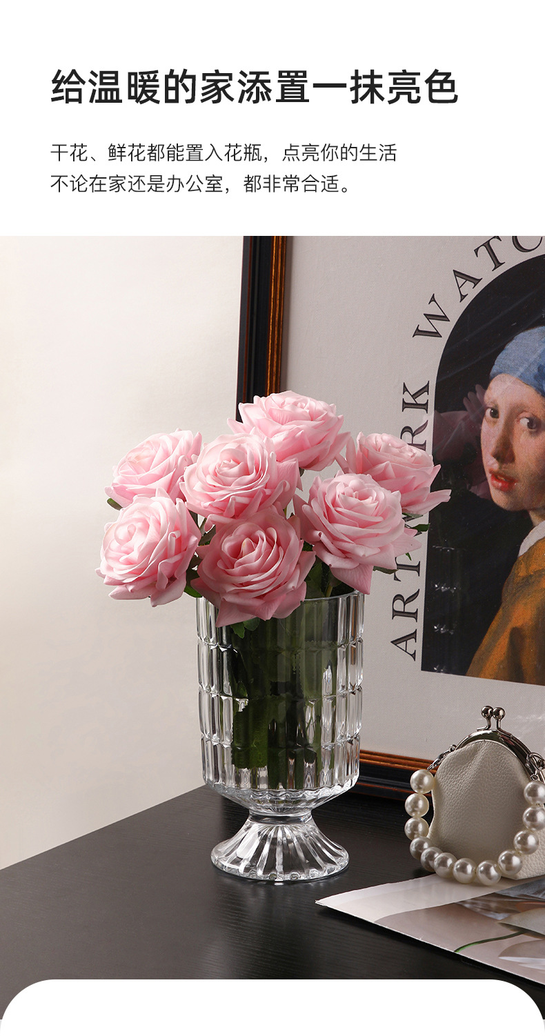 贝汉美轻奢透明玻璃花瓶摆件客厅高颜值ins水培插花网红简约花器工艺品详情6