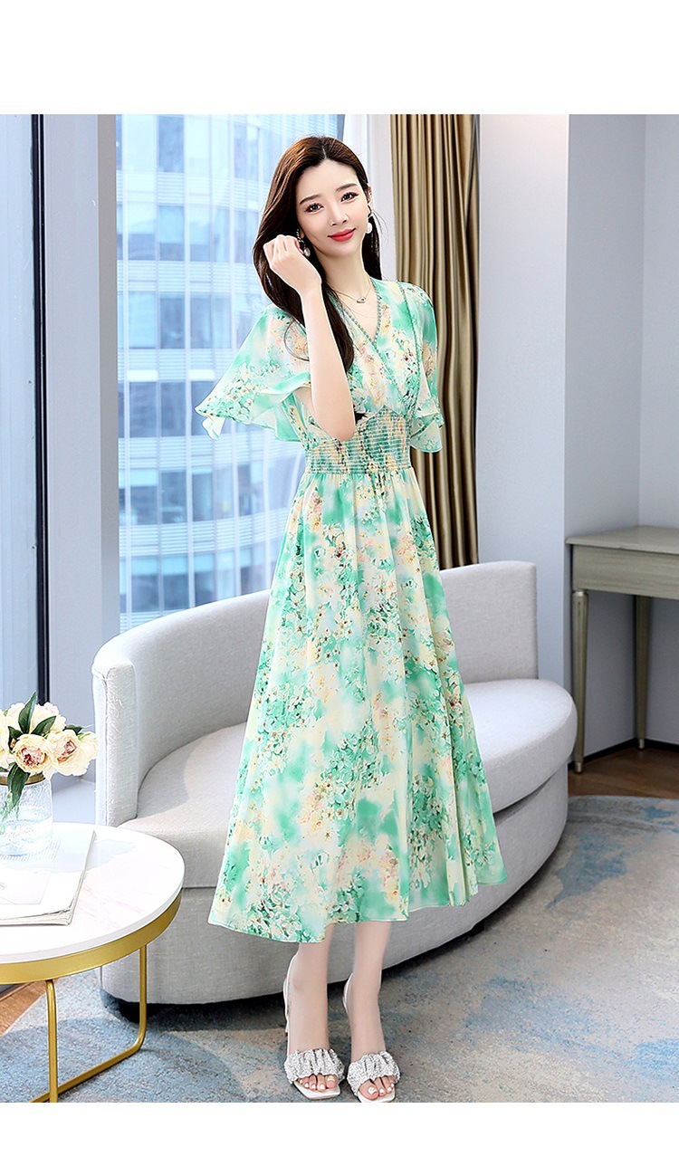 雪纺碎花连衣裙女夏2023新款法式温柔风气质名媛女神范显瘦长裙子详情16