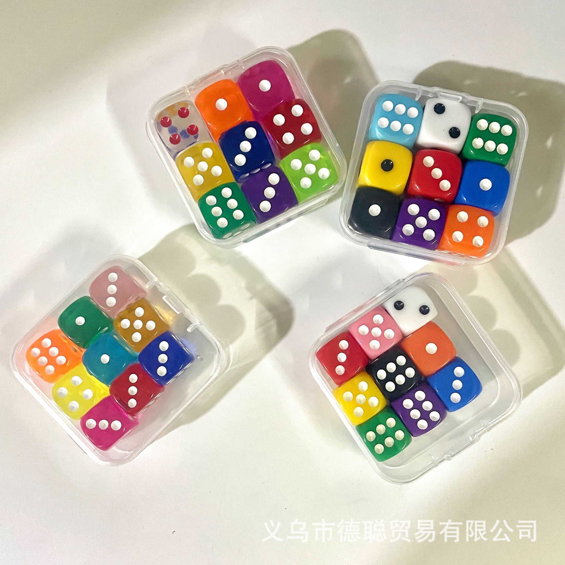 盒装9粒14mm16m实色透明9粒盒装骰子色子投子筛子详情5
