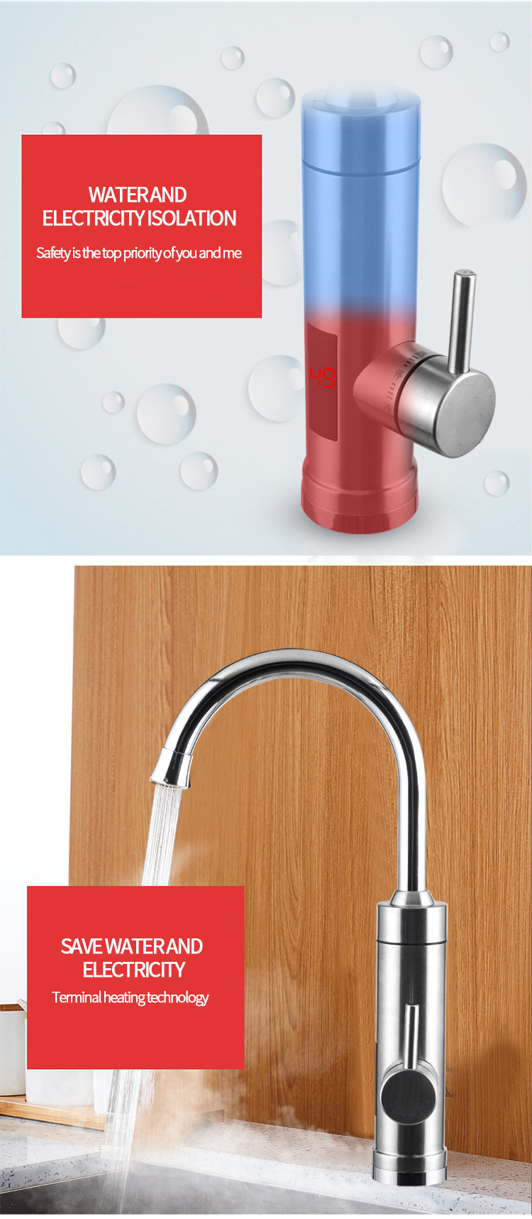 No-installation electric hot water faucet, household instant heating quick heating kitchen instant heating cold and hot dual electric hot water faucet pic 39