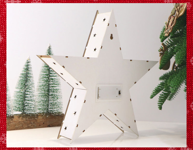 Creative Christmas decorative wood products, five-pointed star handcrafted wooden handicrafts, cross-border environmental atmosphere decorative lights pic 37