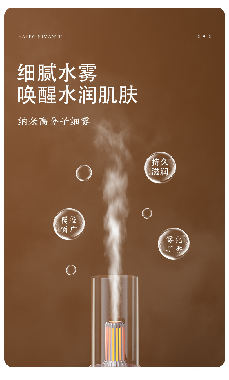 新款复古时光灯加湿器 办公家用便捷小型空气加湿器USB香薰机跨境加湿器详情6