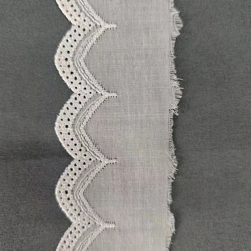 Wholesale of cotton embroidered lace, hollowed-out lace, embroidered skirt hem, clothing accessories, milk silk, perforated, barcode 2.5 pic 55