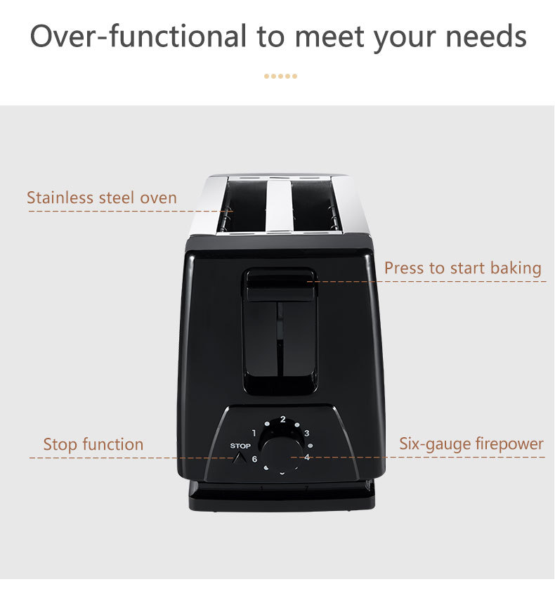Cross-border SOKANY016S toaster, household 2-slice fully automatic breakfast machine, multi-functional toaster toaster pic 9