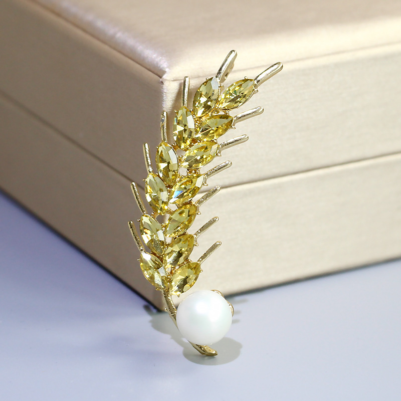 韩国新款高档珍珠胸针时尚风胸花水钻个性丝巾扣蝴蝶别针批发详情14