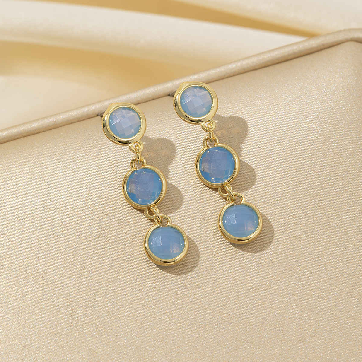 Wholesale of new cross-border genuine gold electroplated earrings, simple geometric earrings, best-selling earrings on AliExpress and Amazon pic 2