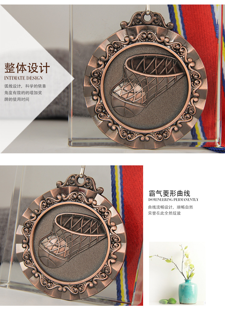 篮球比赛奖牌体育金银铜勋章校园运动会俱乐部比赛奖牌厂家批发详情7