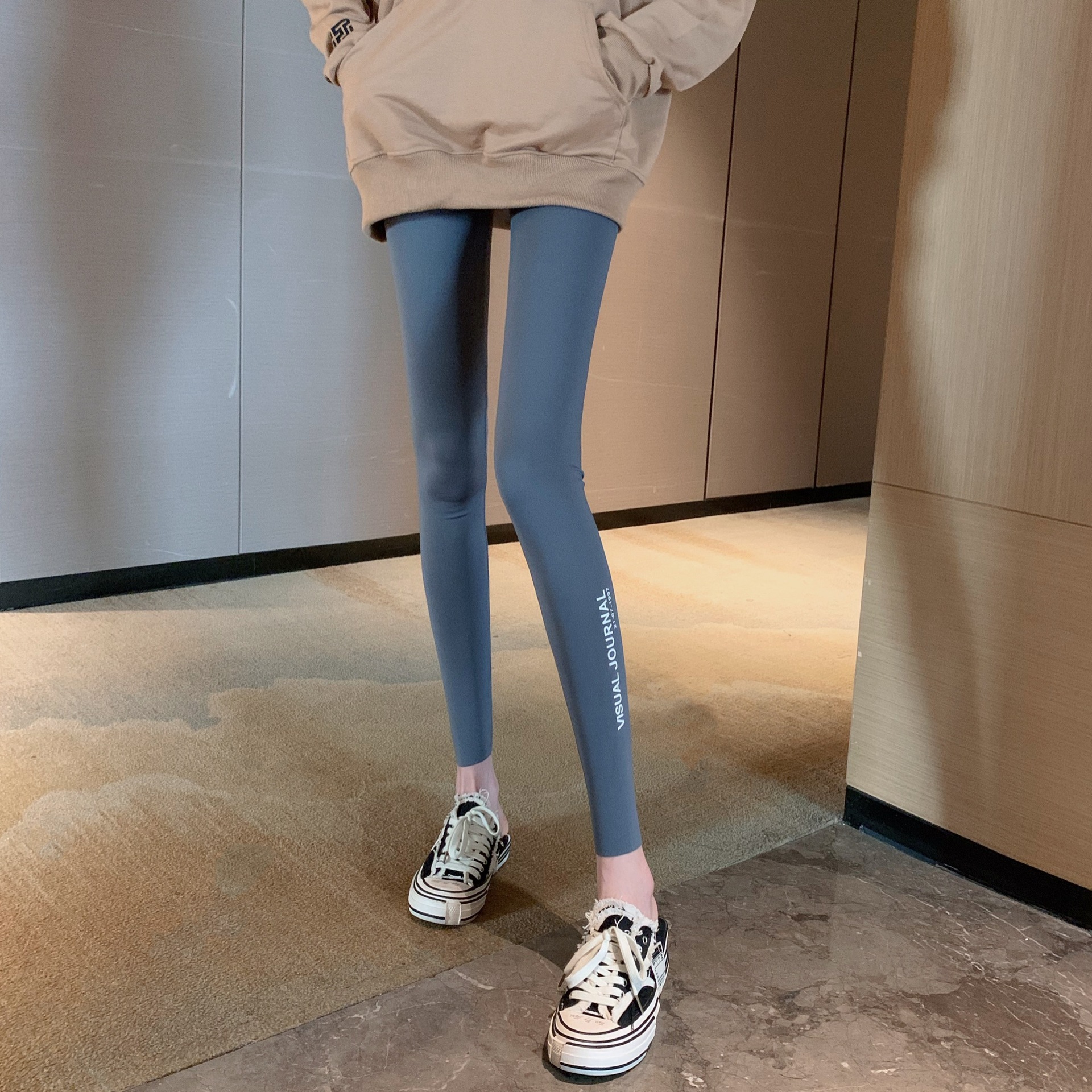 Three-point shark pants leggings for women, five-point summer thin tight-fitting outerwear, and nine-point letter-shaped belt-cinching and hip-lifting Barbie pants pic 81