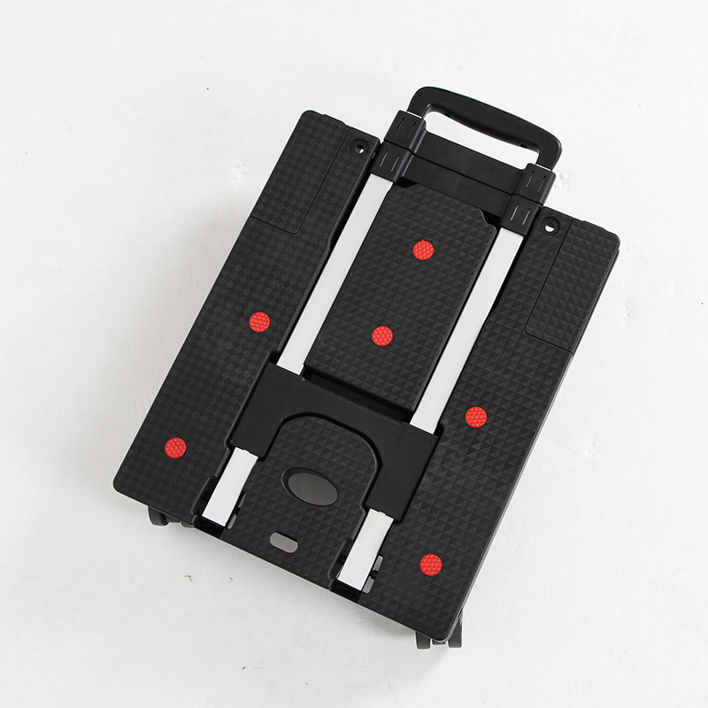 Folding portable trolley, truck, hand-pulled cart, shopping, grocery shopping, moving, load-bearing king, flatbed small trolley, household pic 1