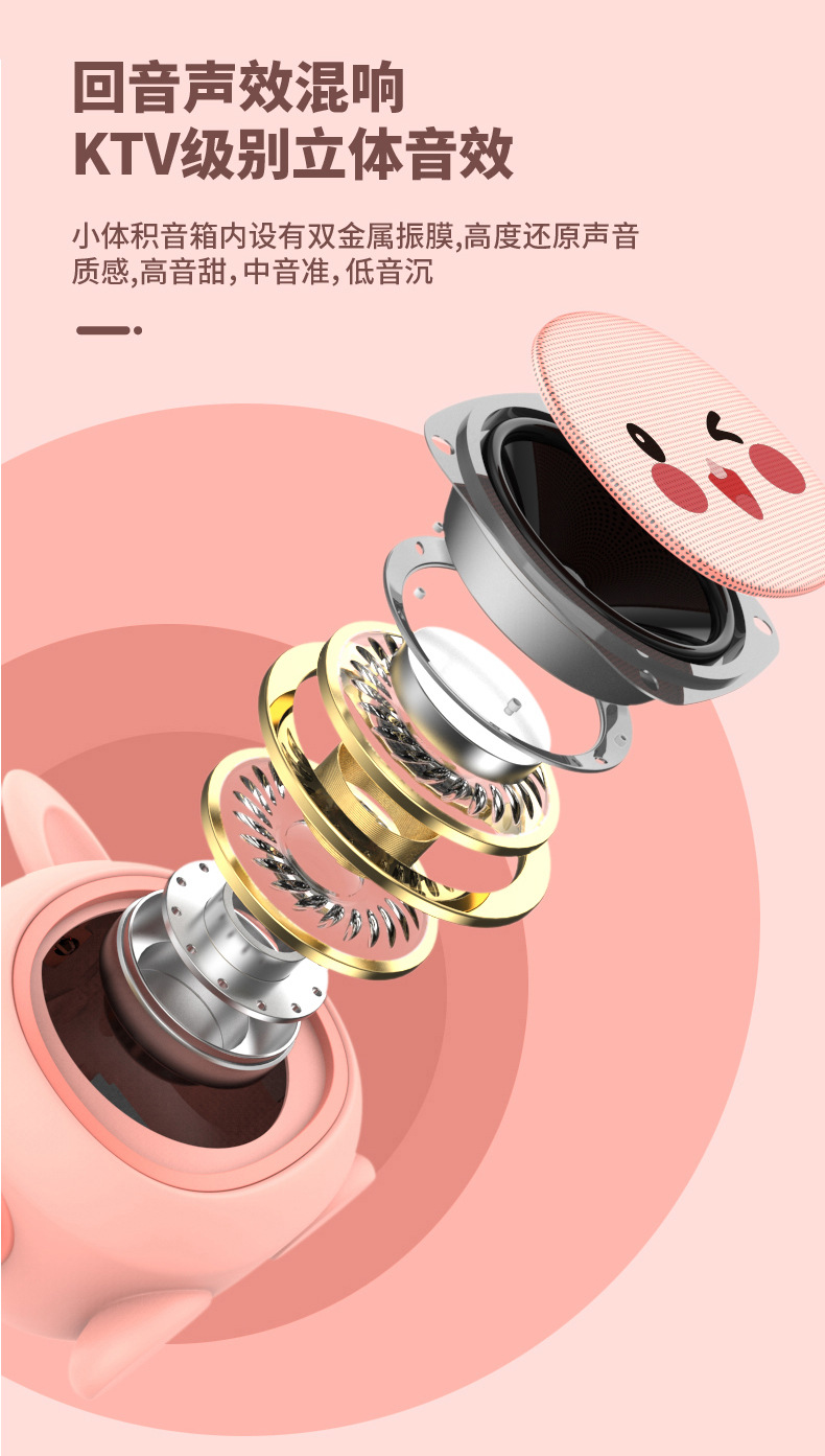 儿童话筒唱歌玩具K19K歌音响麦克风一体机男女孩家用户外唱歌音箱详情7